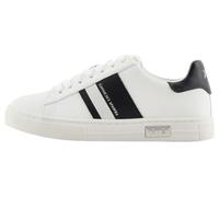 Armani Exchange Femme Cup Sole Mina, Back Tab with and Metal Logo Detail on Side Basket, Blanc cassé et Noir, 39.5 EU