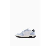 Armani Exchange Femme Duck, Cross-Gender Project, Logo on Tongue Basket, OP White Blue, 38 EU