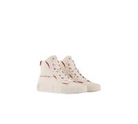 Armani Exchange Femme Logo contrasté, Haut Basket, Blanc/Rouge, 36 EU