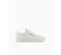 Armani Exchange Femme London, Metal Gold Logo, Slip on Basket, Blanc cassé, 40.5 EU