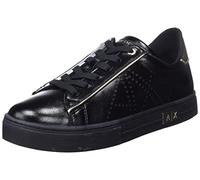 Armani Exchange Femme Mina avec Logo latéral perforé Basket, Black Light, 39 EU