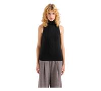 Armani Exchange, Femme, Pulls, Noir, Taille: 40 FR Gilet col roulé en tricot mélangé laine