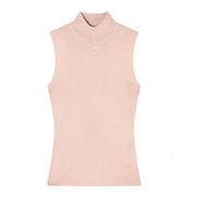 Armani Exchange, Femme, Pulls, Rose, Taille: 38 FR Top à col roulé sans manches côtelé