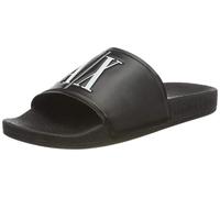 Armani Exchange Femme Sandal PU+Icon Print Tongs, Noir (Black+White Logo 00002), 38 EU