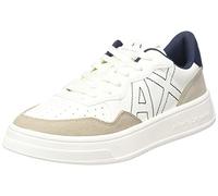 Armani Exchange Femme Seattle with Contrast Stitched Logo Basket, Off White Beige, 41 EU