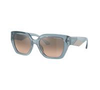 Armani Exchange Femme Sunglass AX4125SU - Couleur du Monture: Bleu ciel transparent brillant, Couleur de Lentille: Dégradé Marron Effet miroir Argent