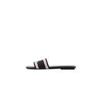 Armani Exchange Femme Thin Sandales Plates à Rayures Fines avec Logo à l'avant