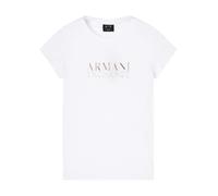 Armani Exchange, Femme, Tops, Blanc, Taille: 36 FR T-Shirt Imprimé Manches Courtes Col Rond