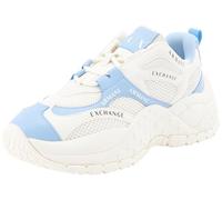 Armani Exchange Femme Vedder, Microsuede Clean Essential Look Basket, Blanc cassé + Bleu, 38 EU