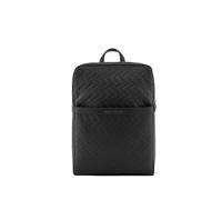 Armani Exchange Genève, Embossed Logo, Double Zip, Sac à dos Homme, Noir, Taille Unique