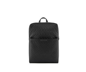 Armani Exchange Genève, Embossed Logo, Double Zip, Sac à dos Homme, Noir, Taille Unique