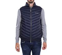 Armani Exchange Gilet matelassé avec Duvet véritable, Bleu Marine/Gris chiné, L Homme
