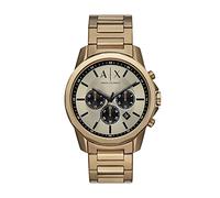 Armani Exchange Gold Tone Watch for Men, Quartz Chronograph Movement and 44mm Case Size with Stainless Steel Strap