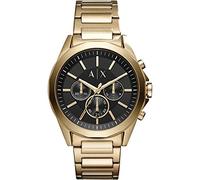 Armani Exchange Montre pour homme , mouvement chronographe, boîtier en acier inoxydable doré de 44 mm avec bracelet en acier inoxydable, AX2611