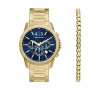Armani Exchange Gold Tone Watch for Men, Quartz Chronograph Movement and 44mm Case Size with Stainless Steel Strap