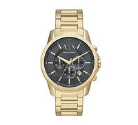 Armani Exchange Gold tone Watch For Men, Quartz Chronograph movement and 44mm Case Size with Stainless steel strap