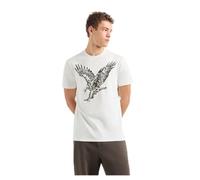 Armani Exchange Grand Maillot de Coton brodé Aigle Coupe Droite pour Homme, Ecru, Taille L
