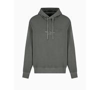 Armani Exchange Hauteurs urbaines pour Hommes, Logo Cornely, Sweat à Capuche, Noir, L, Encre Noire., L