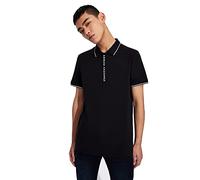Armani Exchange Hidden Buttons, Stretch Cotton Polo, Bleu (Navy), Large Homme