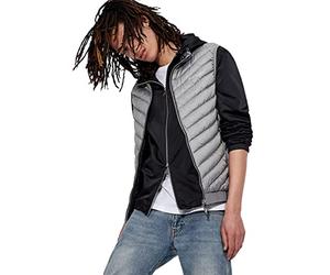 Armani Exchange Homme 100% Down, Front Logo, Elastic Waistband With Logo Gilet Surgilet, melange grey/navy, L EU