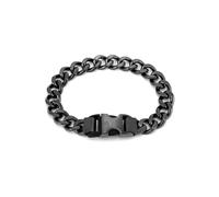 Armani Exchange Bracelet homme en acier inoxydable noir mat avec fermoir à boucle Taille One Size