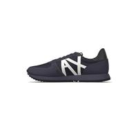 Armani Exchange Homme Openwork Side, Contrast Logo, Microsuede Inserts Basket, Blue, 43 EU