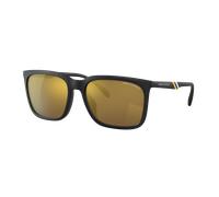 Armani Exchange Homme Sunglass AX4117SU - Couleur du Monture: Noir mat, Couleur de Lentille: Jaune effet miroir