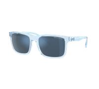Armani Exchange Homme Sunglass AX4145S - Couleur du Monture: Bleu transparent brillant, Couleur de Lentille: Bleu foncé Effet miroir bleu