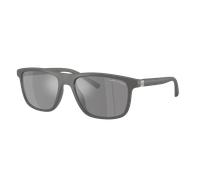 Armani Exchange Homme Sunglass AX4167SU - Couleur du Monture: Gris mat, Couleur de Lentille: Gris foncé Effet miroir Argent
