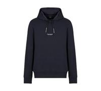Armani Exchange Pull-Over Hooded Sweatshirt with Front Back Logo Sweat à Capuche, Bleu Marine, XL Homme