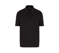 Armani Exchange, Homme, Tops, Noir, Taille: M Polo noir en coton avec broderie