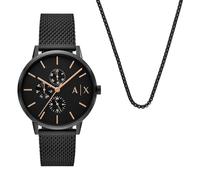 Armani Exchange Hommes Analogique Quartz Montre avec Bracelet en Acier Inoxydable AX7162SET