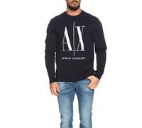 Armani Exchange Icon Embroidered Pullover Sweatshirt Sweat-Shirt, Bleu (Navy 1510), Large Homme
