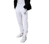 Armani Exchange Icon Project Pantalon de Jogging avec Logo brodé survêtement, Blanc, L Homme