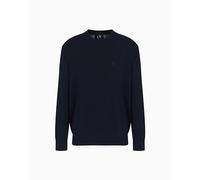 Armani Exchange Icon Project, Embroidered Logo Pull-Over, Bleu Marine foncé, 3XL Homme