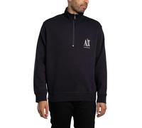 Armani Exchange Icon Project, Logo brodé, Sweat zippé à l'avant pour Homme, Bleu Marine foncé, M