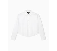 Armani Exchange Icon Project, Sustainable, Small Logo Embroidery Chemise, Blanc (Optic White), M Femme
