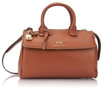 Armani Exchange Jane, Sustainable, Padlock Logo Charm, Tote M Femmes, Cognac, Taille Unique
