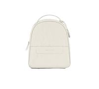 Armani Exchange Liz, Essential, Embossed Logo, Silver Zip, Sac à Dos Femmes, Blanc cassé, Taille Unique