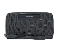 Armani Exchange Liz Patent Zip Around, Accessoire Portefeuille de Voyage Girl's, Noir, Taille Unique