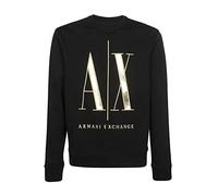 Armani Exchange Logo Iconique, Maxi sur Le Devant, col Rond Maillot de survêtement, Black, XXL Homme