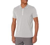 Armani Exchange Logo Zip Jersey Polo Homme Polo, Gris Chiné B09b, M