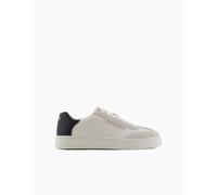 Armani Exchange London, Basket Homme, Off White+Black,