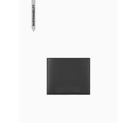 Armani Exchange Madrid, Essential, Metal Logo, Portefeuille bi-Pliable pour Homme, Noir, Taille Unique