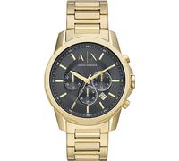 Armani Exchange Montre pour homme , mouvement chronographe, boîtier en acier inoxydable doré de 44 mm avec bracelet en acier inoxydable, AX1721