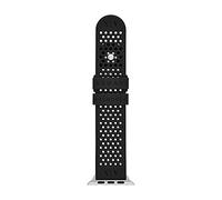 Armani Exchange Bracelet compatible avec Apple Watch, 42/44/45 mm 22 mm Silicone noir, AXS8010