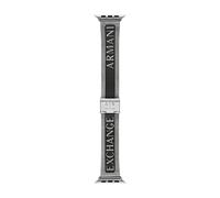 Armani Exchange Men's Stainless Stainless Steel Band for Apple Watch®, Custom Fit for 42/44/45mm with Sliding Closure
