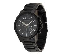 Armani Exchange Black Watch For Men, Quartz Chronograph movement and 44mm Case Size with Stainless steel strap