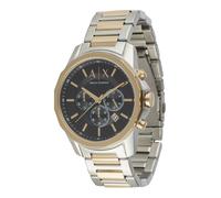 Armani Exchange Montre pour Hommes de Couleur argentée, Mouvement chronographe à Quartz et boîtier de 44 mm avec Bracelet en Acier Inoxydable