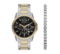 Armani Exchange Montre analogique pour Homme avec Cadran Noir, Bicolore, Moderne